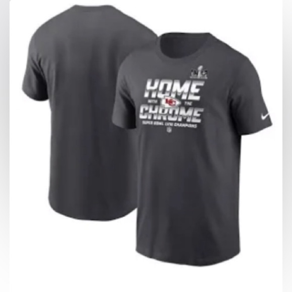 Kansas City Chiefs Nike - NEW -Super Bowl LVIII Champions Parade Tee-Anthracite